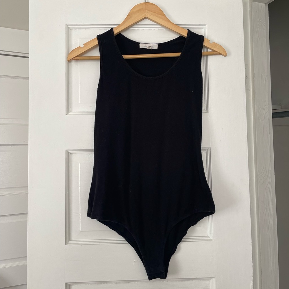 Black racer back bodysuit